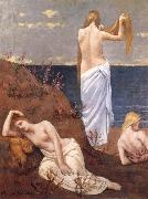 Pierre Puvis de Chavannes Young Girls by the Sea oil painting reproduction